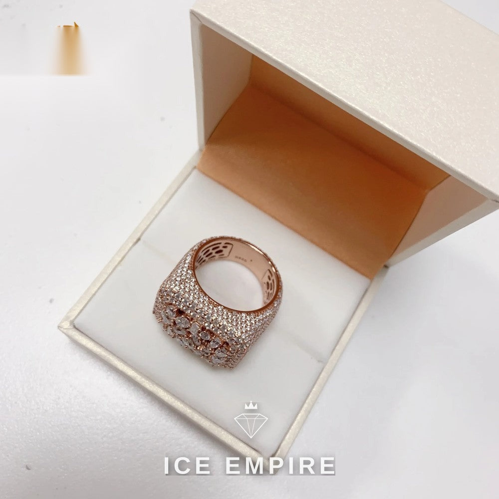 Iced Out Baguette 925 Silver Moissanite Ring
