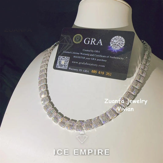 Iced Out Rose Gold Plated Moissanite Cuban Chain