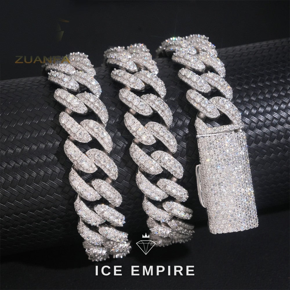 Iced Out Rose Gold Plated Moissanite Cuban Chain