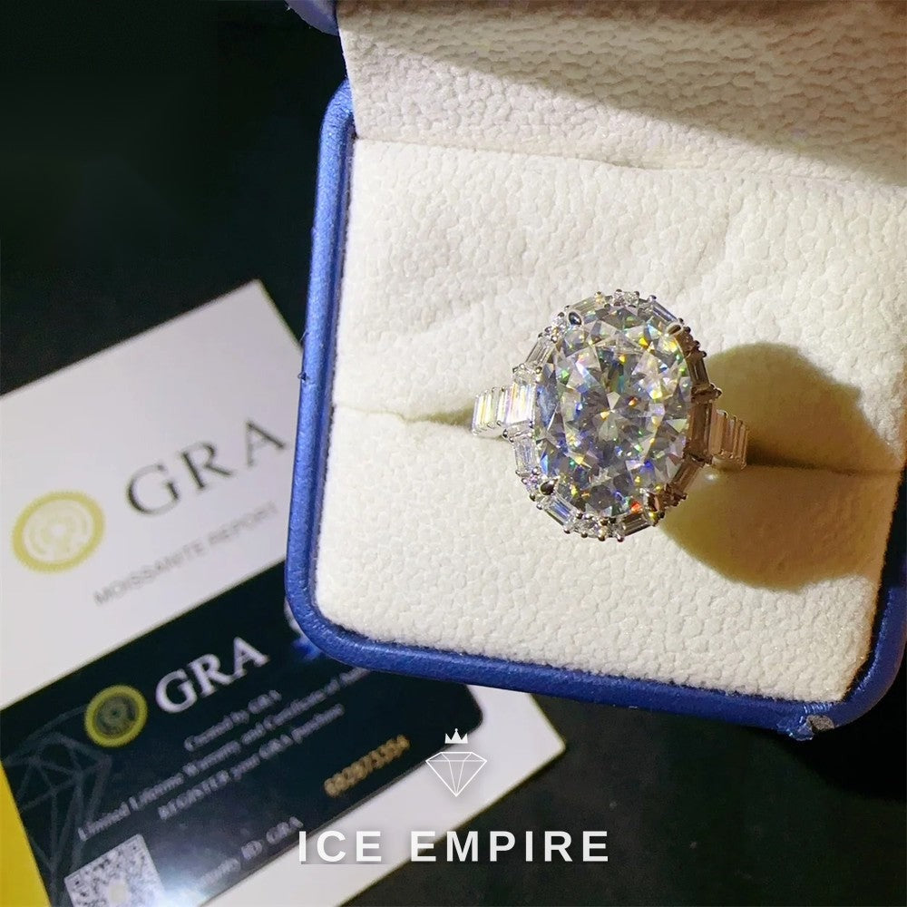 Iced Out 925 Silver Moissanite Ring