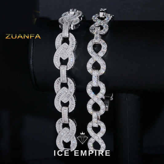 Iced Out 925 Silver Moissanite Cuban Chain