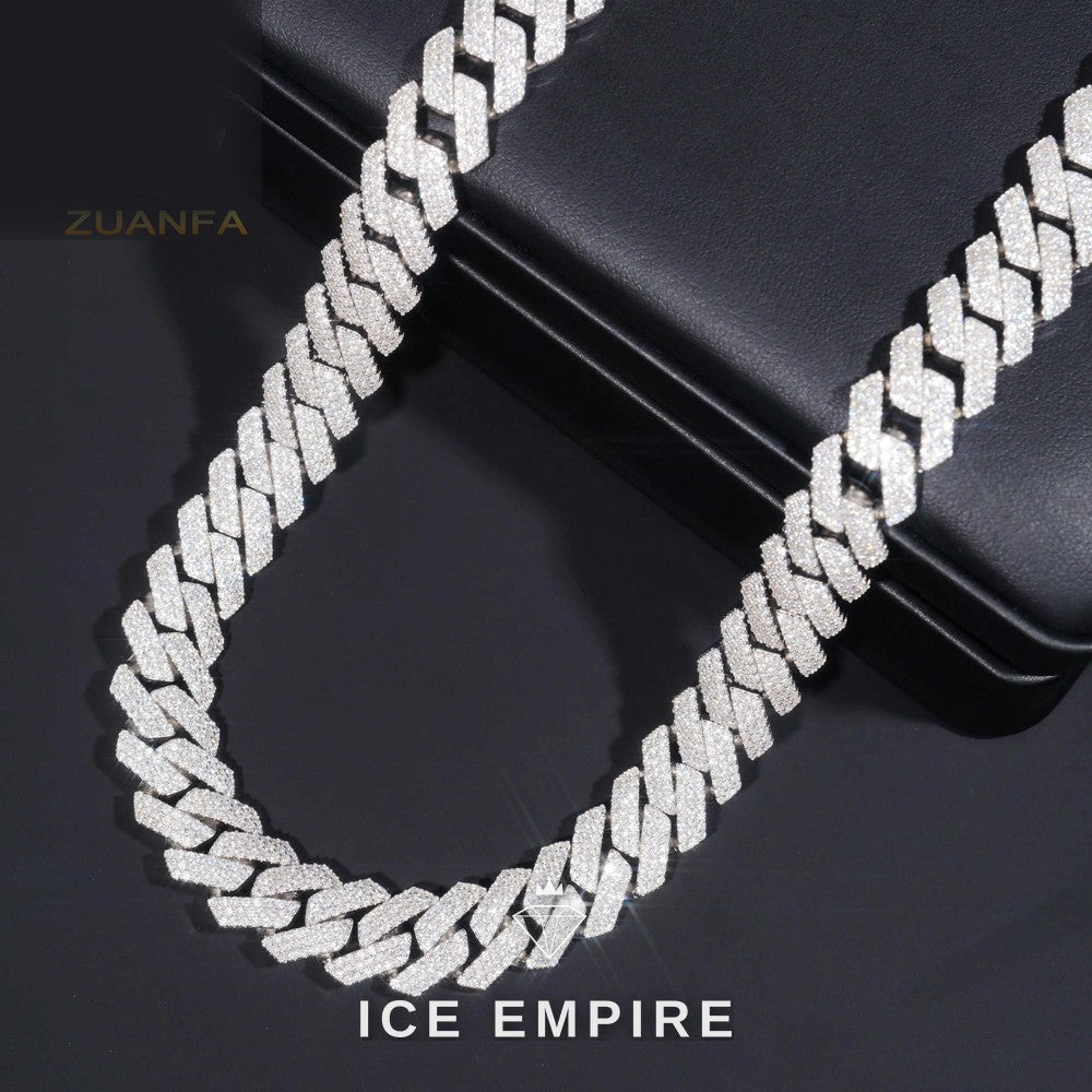 Iced Out Rose Gold Plated Moissanite Cuban Chain