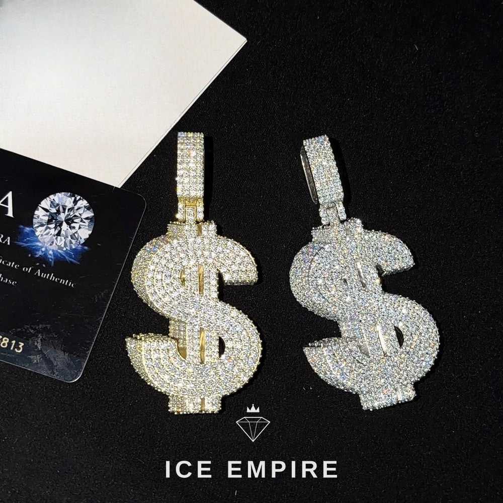 Iced Out Rose Gold Plated Moissanite Pendant