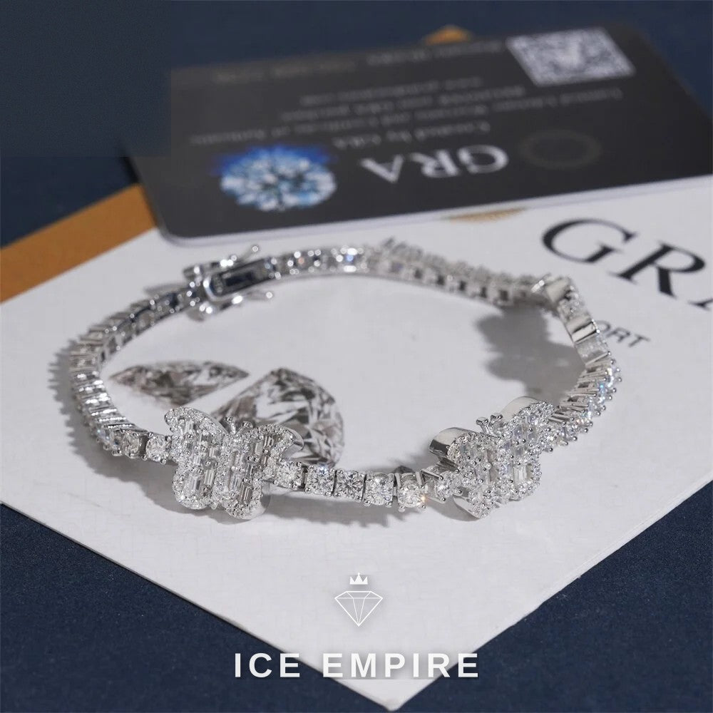 Iced Out 925 Silver Moissanite Tennis Chain