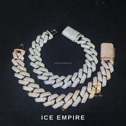 Iced Out Gold Plated Moissanite Cuban Chain