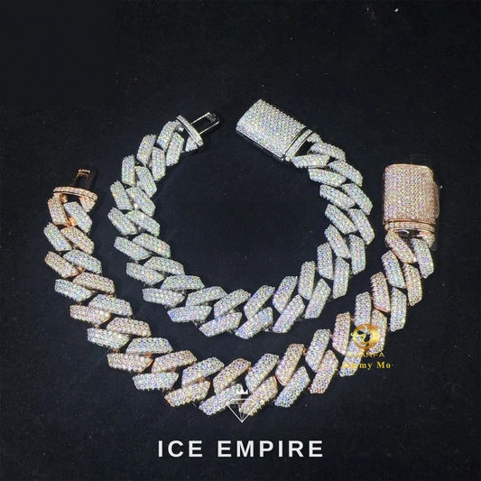 Iced Out Gold Plated Moissanite Cuban Chain