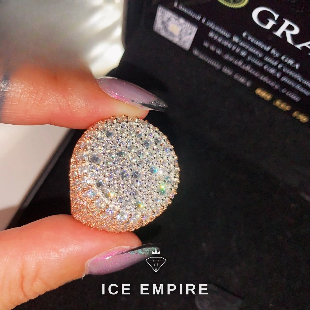 Iced Out 925 Silver Moissanite Ring