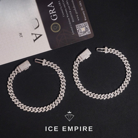 Iced Out 925 Silver Moissanite Cuban Chain
