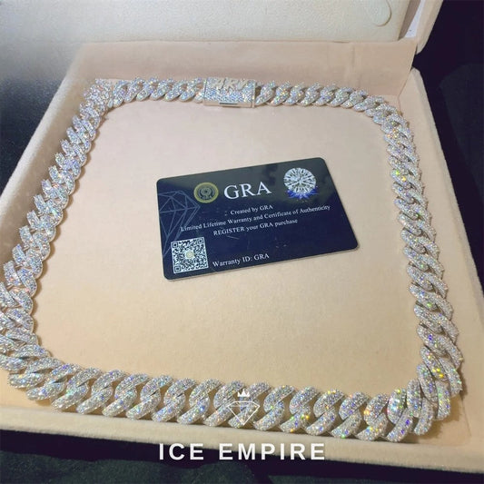 Iced Out Rose Gold Plated Moissanite Cuban Chain