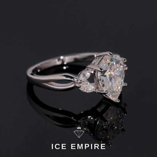 Iced Out Rose Gold Plated Moissanite Wedding Band