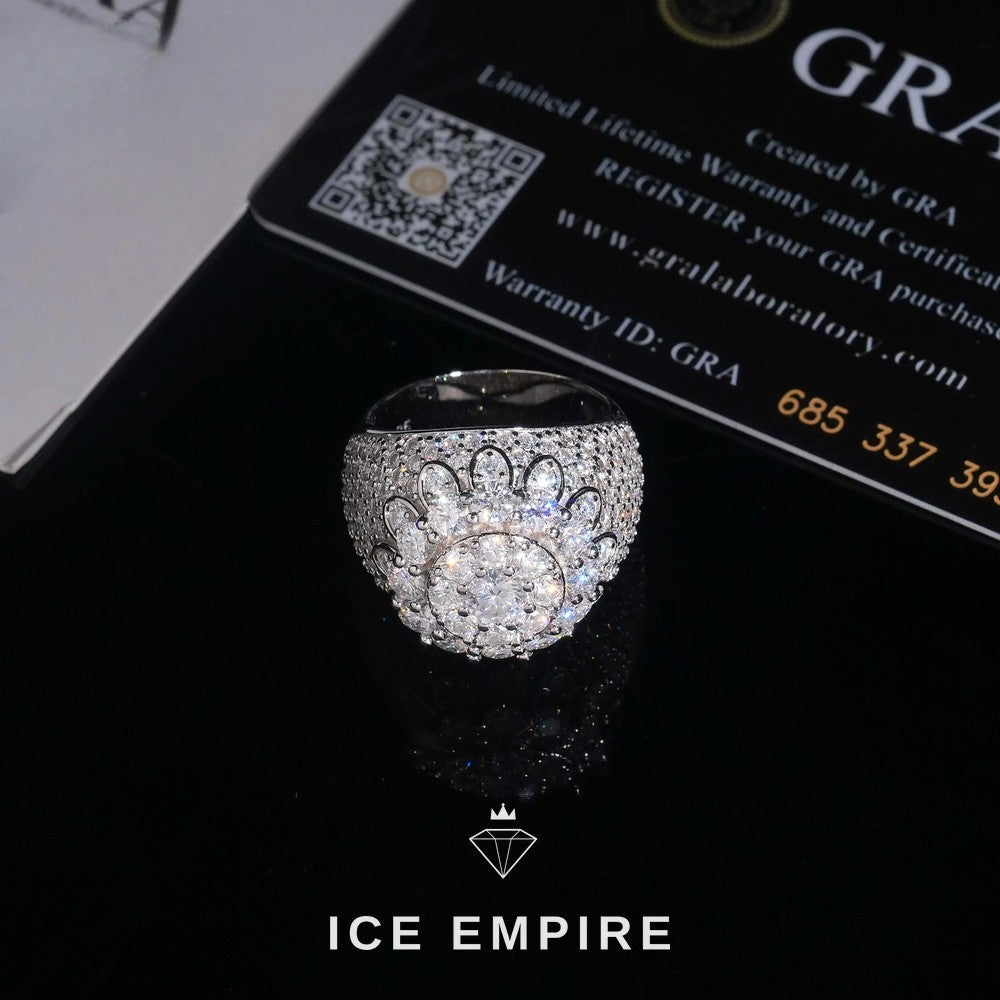 Iced Out 925 Silver Moissanite Ring