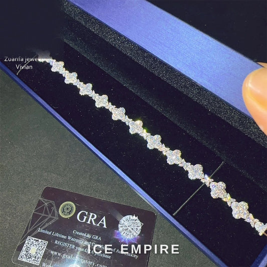 Iced Out 925 Silver Moissanite Cuban Chain