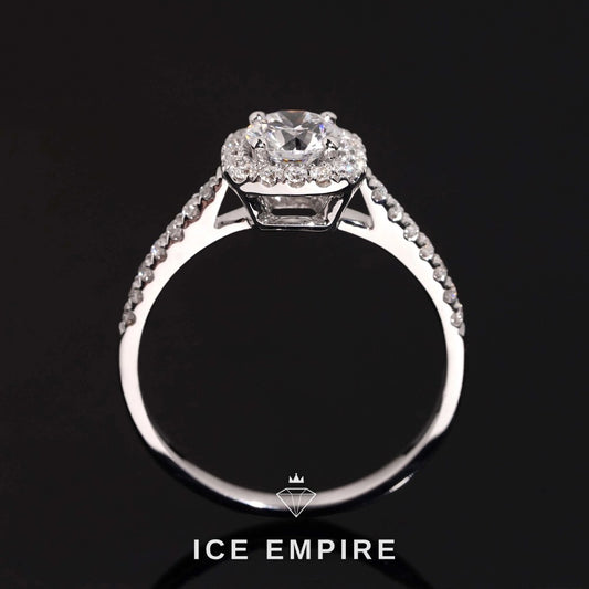 Iced Out 18K Gold Lab Grown Diamond Engagement Ring