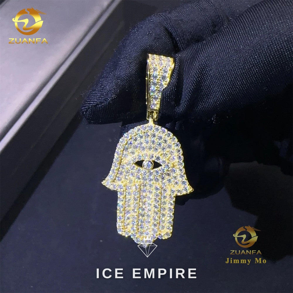 Iced Out Cross 925 Silver Moissanite Pendant