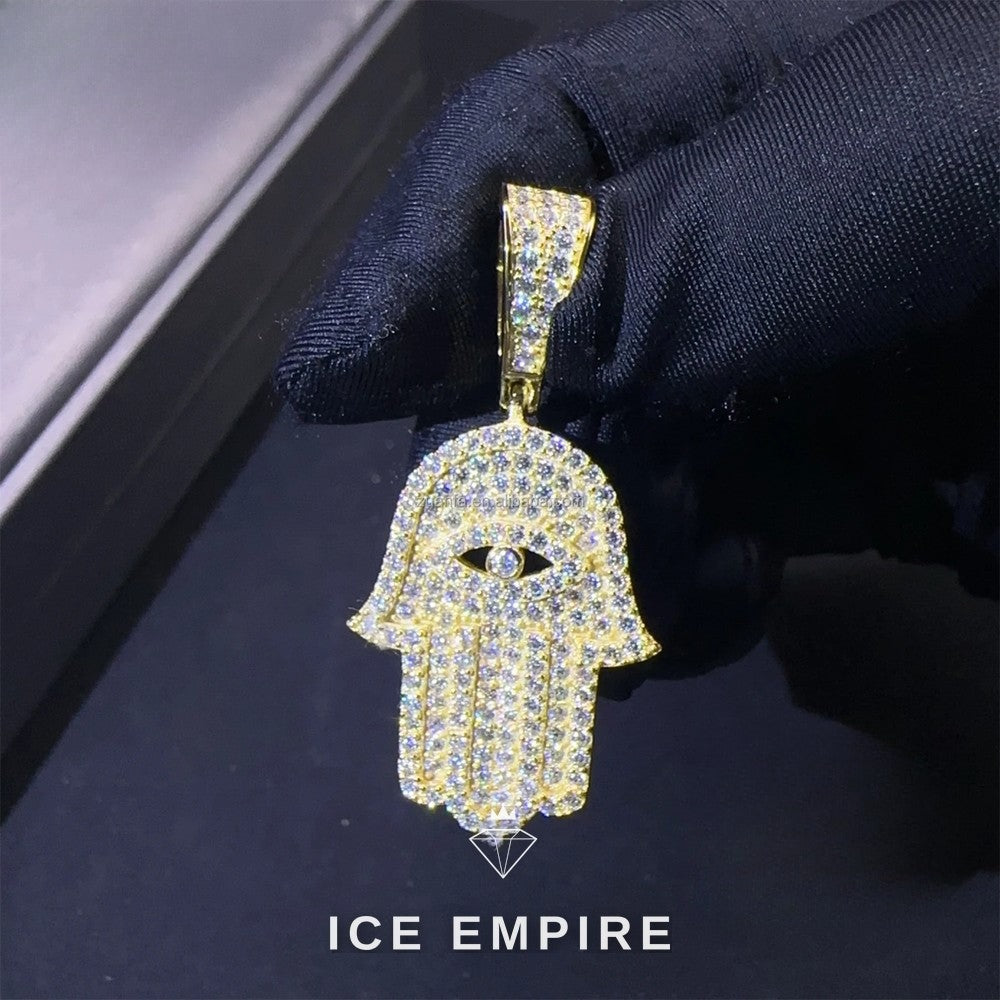 Iced Out Cross 925 Silver Moissanite Pendant