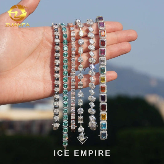 Iced Out 925 Silver Moissanite Tennis Bracelet