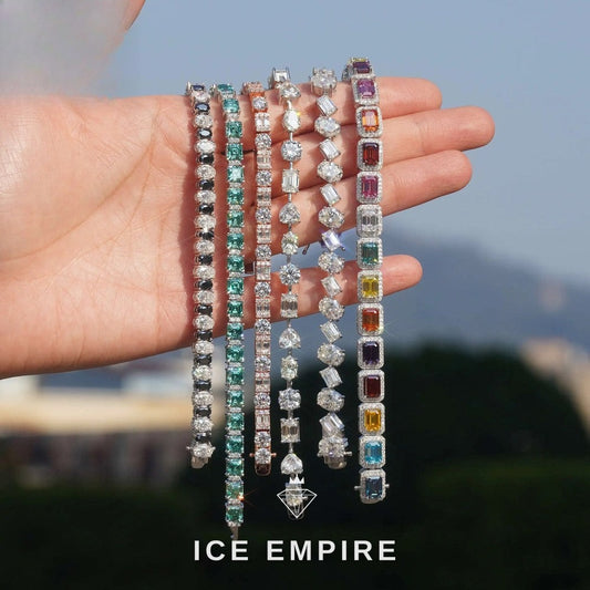 Iced Out 925 Silver Moissanite Tennis Bracelet