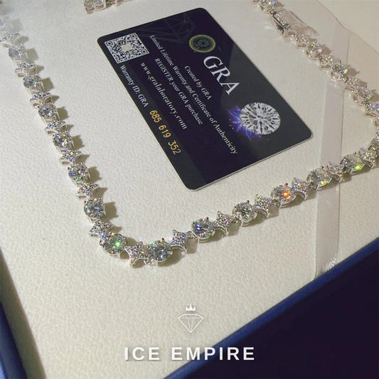 Iced Out Rose Gold Plated Moissanite Cuban Chain
