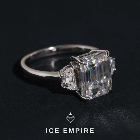Iced Out 925 Silver Moissanite Wedding Band