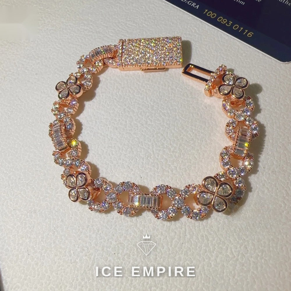 Iced Out Rose Gold Plated Moissanite Cuban Chain
