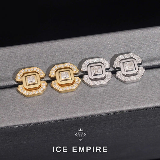 Iced Out Rose Gold Plated Moissanite Earrings