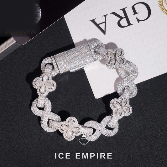 Iced Out Rose Gold Plated Moissanite Tennis Bracelet