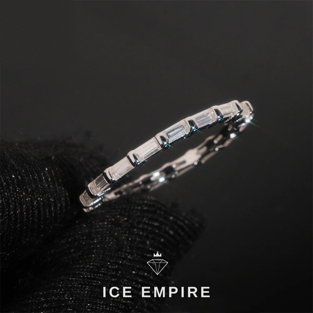 Iced Out Gold Plated Moissanite Wedding Band