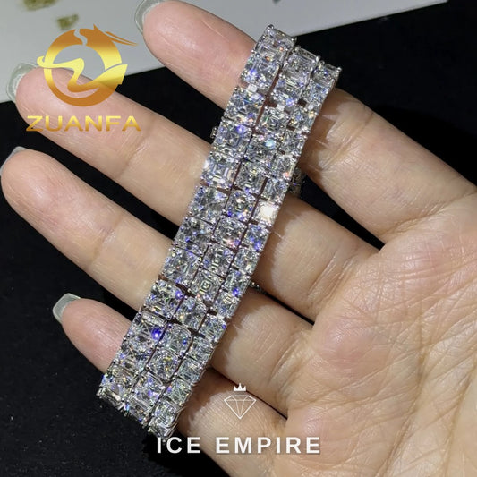 Iced Out 925 Silver Moissanite Tennis Bracelet