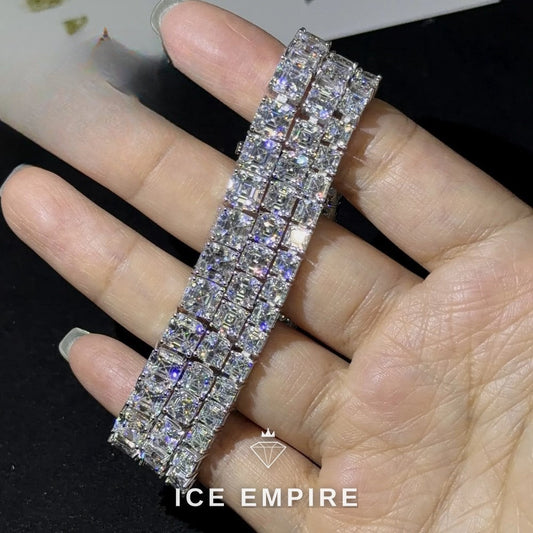 Iced Out 925 Silver Moissanite Tennis Bracelet