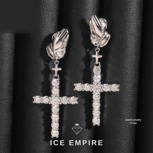 Iced Out 925 Silver Moissanite Earrings