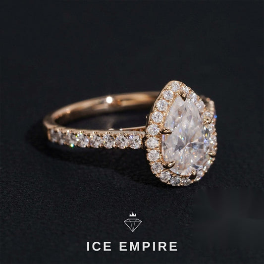Iced Out 14K Gold Lab Grown Diamond Engagement Ring