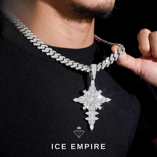 Iced Out Cluster Rose Gold Plated Moissanite Pendant