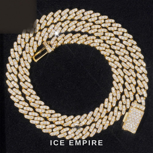 Iced Out Gold Plated Moissanite Cuban Chain