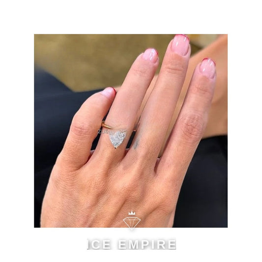 Iced Out 14K Gold Lab Grown Diamond Engagement Ring