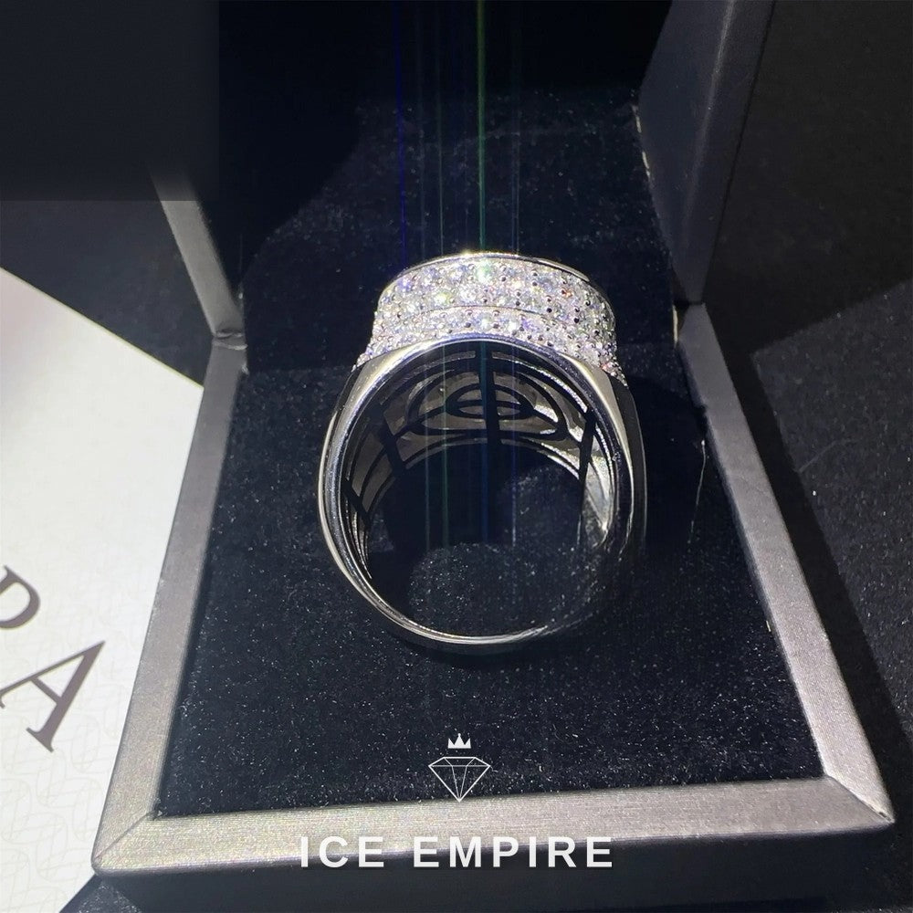 Iced Out Rose Gold Plated Moissanite Ring