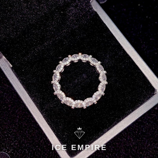Iced Out 925 Silver Moissanite Ring