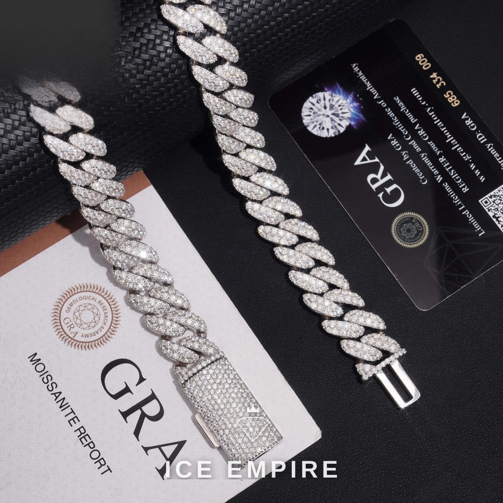Iced Out Rose Gold Plated Moissanite Cuban Chain