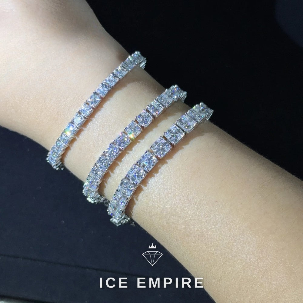 Iced Out 925 Silver Moissanite Tennis Bracelet