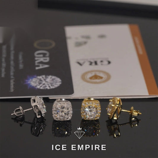 Iced Out Rose Gold Plated Moissanite Earrings
