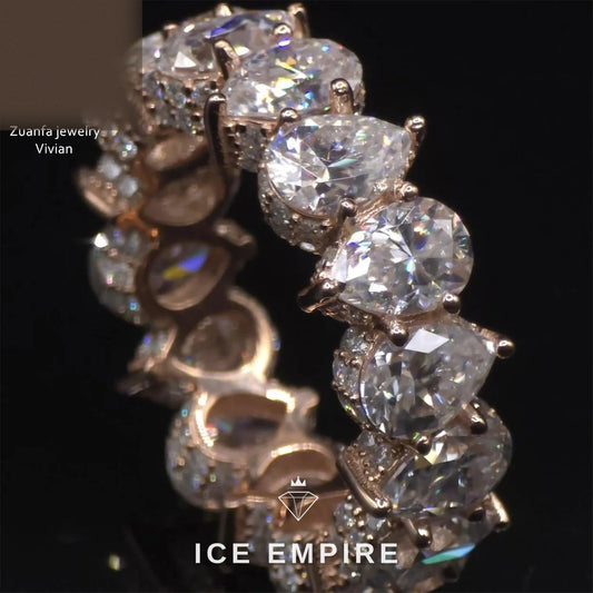 Iced Out 925 Silver Moissanite Ring