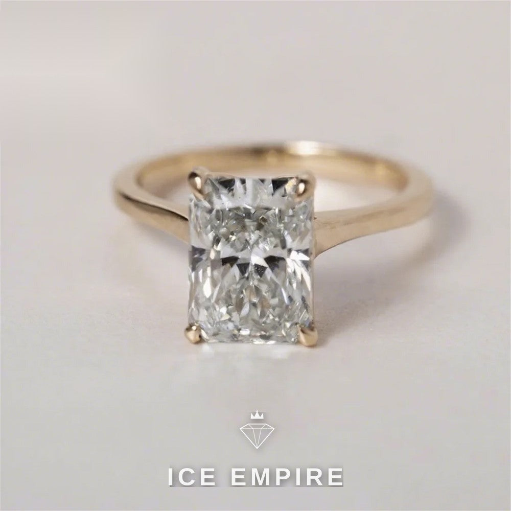 Iced Out 10K Gold Moissanite Engagement Ring