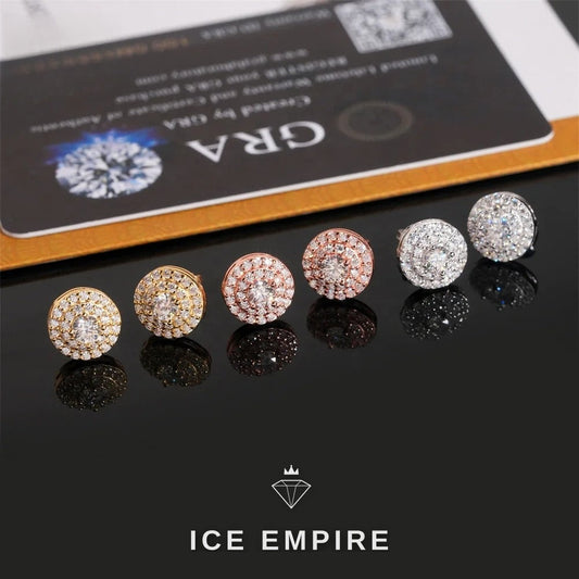 Iced Out Rose Gold Plated Moissanite Stud Earrings