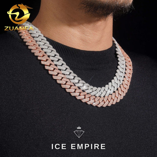 Iced Out Rose Gold Plated Moissanite Cuban Chain