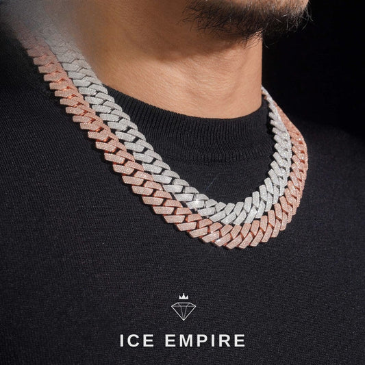 Iced Out Rose Gold Plated Moissanite Cuban Chain