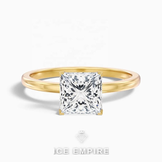 Iced Out 14K Gold Lab Grown Diamond Engagement Ring