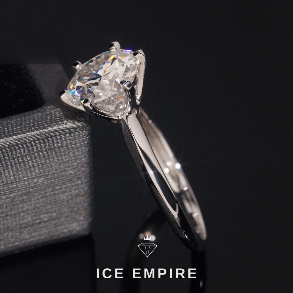 Iced Out Rose Gold Plated Moissanite Engagement Ring