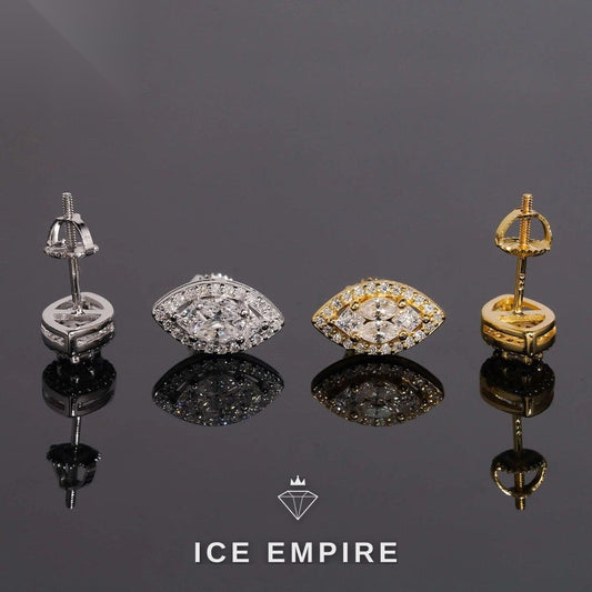 Iced Out Gold Plated Moissanite Stud Earrings
