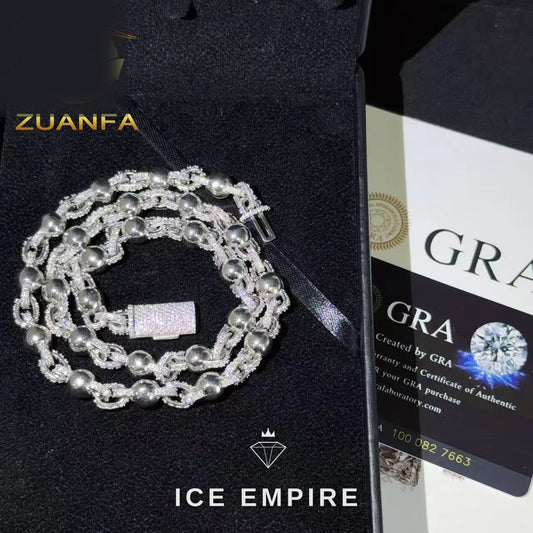 Iced Out Rose Gold Plated Moissanite Cuban Chain