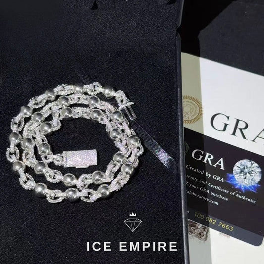 Iced Out Rose Gold Plated Moissanite Cuban Chain
