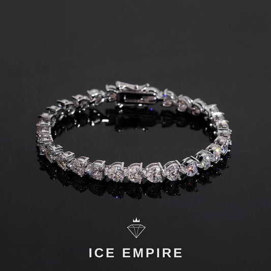 Iced Out Heart 925 Silver Moissanite Tennis Chain